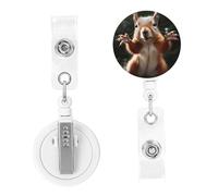 Badge Clips ID Name Badge Holder Reels Lightweight Plastic Squirrel Funny Animal Badge Reel Name Tag Badge Reel Clips ID Badge Clip Cute Belt Clip for Nurse Id Card Holder