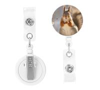 Badge Clips ID Name Badge Holder Reels Lightweight Plastic Squirrel Funny Animal Badge Reel Name Tag Clips Badge Reel ID Badge Clip Cute Belt Clip for Nurse Id Card Holder