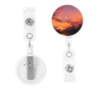 Badge Clips ID Name Badge Holder Reels Lightweight Plastic Sunset at Dusk Badge Reel Name Tag Clips Badge Reel ID Badge Clip Cute Belt Clip for Nurse Id Card Holder