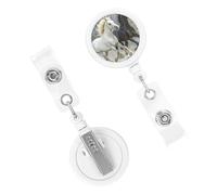 Badge Clips Retractable ID Badges Reels Black and White Horses Running Badge Clip Lightweight Plastic Carabiner Clips Keychain Cute Belt Clip for Badges Holder Nurse Doctors