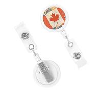 Badge Clips Retractable ID Badges ReelsRetro Canada Flag Badge Clip Lightweight Plastic Carabiner Clips Keychain Cute Belt Clip for Badges Holder Nurse Doctors