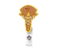 Badge Clips with Bright Colors, Cartoon Style, 5pcs, ID Card Holders for Nurses and Doctors - Durable Materials, Personalized Design, Everyday Use (Yellow)