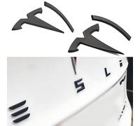 Badge Emblem Cover Kit compatible with the Tesla Model 3 Highland 2024-2025 - 3-Piece Set (Front Grille, Boot/Trunk, Steering Wheel) - 3D Carbon Fibre Look - Easy Fit Accessories