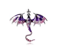 Badge Fly Dragon Brooch Rhinestoned Flying Animal Vintage Lapel Pin Animal Lapel Pins Charm & Protections Jewelry
