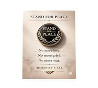 Badge for Advocating Peace and Opposing War, Stand For Peace Metal Lapel Pin, Anti War Statement Badge with Olive Branch Design, for Hats Cap & Bag Decoration (#A)