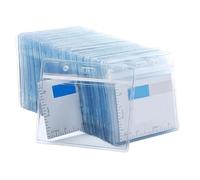 Badge Holder, 100pcs Clear Name Badge Horizontal Card Holders Sleeve Cover Office Supplies for School Travel