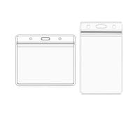 Badge Holder, 100pcs Transparent PVC Card Holder Storage ID Protector Cover for Office School Travel(Pink)