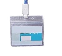 Badge Holder, 200pcs Transparent Vinyl Plastic ID Card Clear Stand Name Plate for Office School Travel