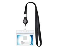 Badge Holder, 30pc Bus Card Sleeve Case Transparent Staff ID with Lanyard Badge Holder for Office School Travel(SizeC)