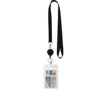 Badge Holder, 30pc Bus Card Sleeve Case Transparent Staff ID with Lanyard Badge Holder for Office School Travel(SizeB)
