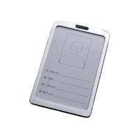 Badge Holder, 30pcs Aluminum Alloy Card Holder Work ID Badge Lanyard Vertical Metal for Busines for Office School Travel(Silver-029)