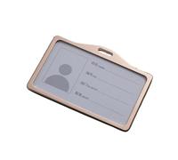 Badge Holder, 30pcs Aluminum Alloy Card Holder Work ID Badge Lanyard Vertical Metal for Busines for Office School Travel(Gold-027)