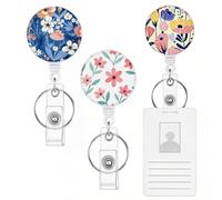 Badge Holder - 3Pcs Vertical Id Clip, Retractable Carabiner Reel, Portable Name Card Protector | Durable Identification Display Case for Teachers Students Travel School Outdoor