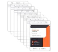 Badge Holder, 8 Pcs ID Badge Holder 3.2" x 4.7" Clear Plastic Card Holder Vertical Extra Thick Waterproof Name tag Holder for Office, Hospital, Exhibition, Party, Badge Swipe Cards or Credit Card