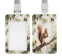 Badge Holder A Squirrel Printed Vertical Name Card Holder Suitable for Office School ID Card Proximity Key Card Driver License and Pass