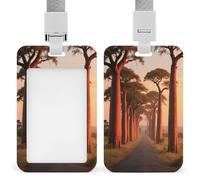 Badge Holder Avenue of The Baobabs Printed Vertical Name Card Holder Suitable for Office School ID Card Proximity Key Card Driver License and Pass