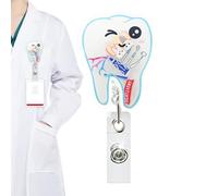 Badge Holder Clip, ID and Key Keychain Holder, Retractable Hanger, Sturdy Lightweight Design, 1.26 Inches, Perfect for Staff, Workplace, School, Conference, Nurses, Doctors, Surgeons, Hospital