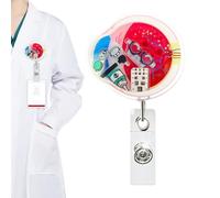 Badge Holder Clip, ID Key Holder, Retractable Shake Toy Clip, Durable Hanger Organizer, Staff Workplace for Nurses Doctors Hospital Conference School, 1.26 inches
