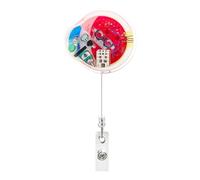Badge Holder Clip, ID Key Keychain Holder, ABS Hanger Organ Shake Toy Retractable 18g to 22g Clip for Staff, Workplace, School, Conference, Nurses & Doctor, Hospital Use