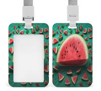 Badge Holder Dream Watermelon Printed Vertical Name Card Holder Suitable for Office School ID Card Proximity Key Card Driver License and Pass
