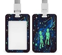 Badge Holder Glow in The Dark Printed Vertical Name Card Holder Suitable for Office School ID Card Proximity Key Card Driver License and Pass