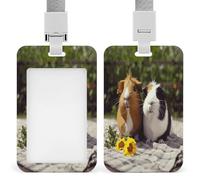 Badge Holder Guinea Pigs Funny Printed Vertical Name Card Holder Suitable for Office School ID Card Proximity Key Card Driver License and Pass