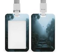 Badge Holder Historic Trail in The Mountains Printed Vertical Name Card Holder Suitable for Office School ID Card Proximity Key Card Driver License and Pass