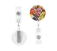 Badge Holder Retractable Clip Heavy Duty Keychain Badge Reels Fresh Sweet Tarts ID Plastic Cute Reel Card Holder with Belt Clip for Key