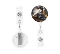 Badge Holder Retractable Clip Heavy Duty Keychain Badge Reels Steam Train ID Plastic Cute Reel Card Holder with Belt Clip for Key