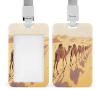 Badge Holder The Camel Moving Forward Printed Vertical Name Card Holder Suitable for Office School ID Card Proximity Key Card Driver License and Pass