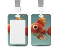 Badge Holder Thick Clear ID Card Holder Hard Plastic Name Tag Holders Cartoon Fish Badge Holders with Clip Work Badge Sleeve for Office Doctor Teacher Accessories