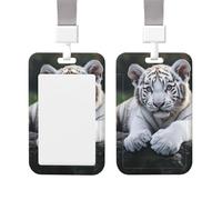 Badge Holder Thick Clear ID Card Holder Hard Plastic Name Tag Holders Cute Little swan Badge Holders with Clip Work Badge Sleeve for Office Doctor Teacher Accessories