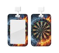 Badge Holder Thick Clear ID Card Holder Hard Plastic Name Tag Holders Dart Board Badge Holders with Clip Work Badge Sleeve for Office Doctor Teacher Accessories