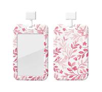 Badge Holder Thick Clear ID Card Holder Hard Plastic Name Tag Holders Delicate Pink Badge Holders with Clip Work Badge Sleeve for Office Doctor Teacher Accessories