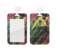 Badge Holder Thick Clear ID Card Holder Hard Plastic Name Tag Holders Michael Jackson Badge Holders with Clip Work Badge Sleeve for Office Doctor Teacher Accessories