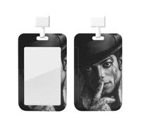 Badge Holder Thick Clear ID Card Holder Hard Plastic Name Tag Holders Michael Jackson Badge Holders with Clip Work Badge Sleeve for Office Doctor Teacher Accessories