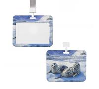 Badge Holder Thick Clear ID Card Holder Hard Plastic Name Tag Holders Seals on ice Badge Holders with Clip Work Badge Sleeve for Office Doctor Teacher Accessories