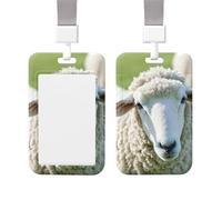 Badge Holder Thick Clear ID Card Holder Hard Plastic Name Tag Holders Sheep Badge Holders with Clip Work Badge Sleeve for Office Doctor Teacher Accessories