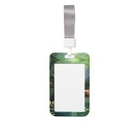 Badge Holder Vertical Clear Plastic Case IDs Protector for Office, Credit Cards,Proximity Key Cards Little Bridge in The East