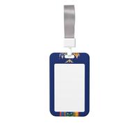 Badge Holder Vertical Clear Plastic Case IDs Protector for Office, Credit Cards,Proximity Key Cards New York Flag