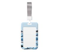 Badge Holder Vertical Clear Plastic Case IDs Protector for Office, Credit Cards,Proximity Key Cards Waves Lapping at The Rocks
