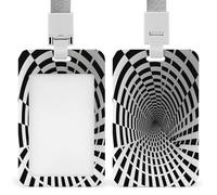Badge Holder Visual Illusion Printed Vertical Name Card Holder Suitable for Office School ID Card Proximity Key Card Driver License and Pass