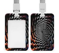 Badge Holder Visual Illusion Printed Vertical Name Card Holder Suitable for Office School ID Card Proximity Key Card Driver License and Pass