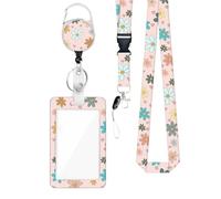 Badge Holder with Detachable Lanyard, Badge Holder Protector, Fashionable Name Badge Holder for Women and Men -Vertical Work Card Case with Clear Window for Work