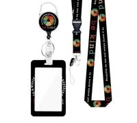 Badge Holder with Detachable Lanyard, Badge Holder Protector, Fashionable Name Badge Holder for Women and Men -Vertical Work Card Case with Clear Window for Work