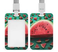 Badge Holder with Lanyard Dream Watermelon Funny Vertical ID Name Tag Worker Badge Vertical Card Protector Cover Case for Key Office Doctor Nurse Medical Teacher