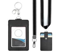 Badge Holder with Lanyard for ID Card Holders, for ID Card, Office, School,Employee,Bus Pass Holder,Durable, Stylish (Vertical Lanyard)