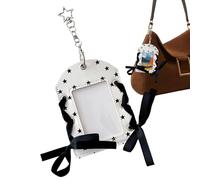 Badge Holder with Lanyard | PU Leather Card Holder with Star Keyring | Colorful ID Card and Keychain for Nurses, Teachers, Work and Travel | Ideal for Cruise, Home,