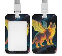 Badge Holder with Lanyard Strange Creature Funny Vertical ID Name Tag Worker Badge Vertical Card Protector Cover Case for Key OfficeNurseTeacher