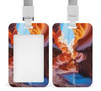 Badge Holder with Lanyards Antelope Canyon Retractable Vertical Plastic Id Badge Holder Name Key Card Holders Case for Teacher Nurse Doctor Office Gift for Coworkers
